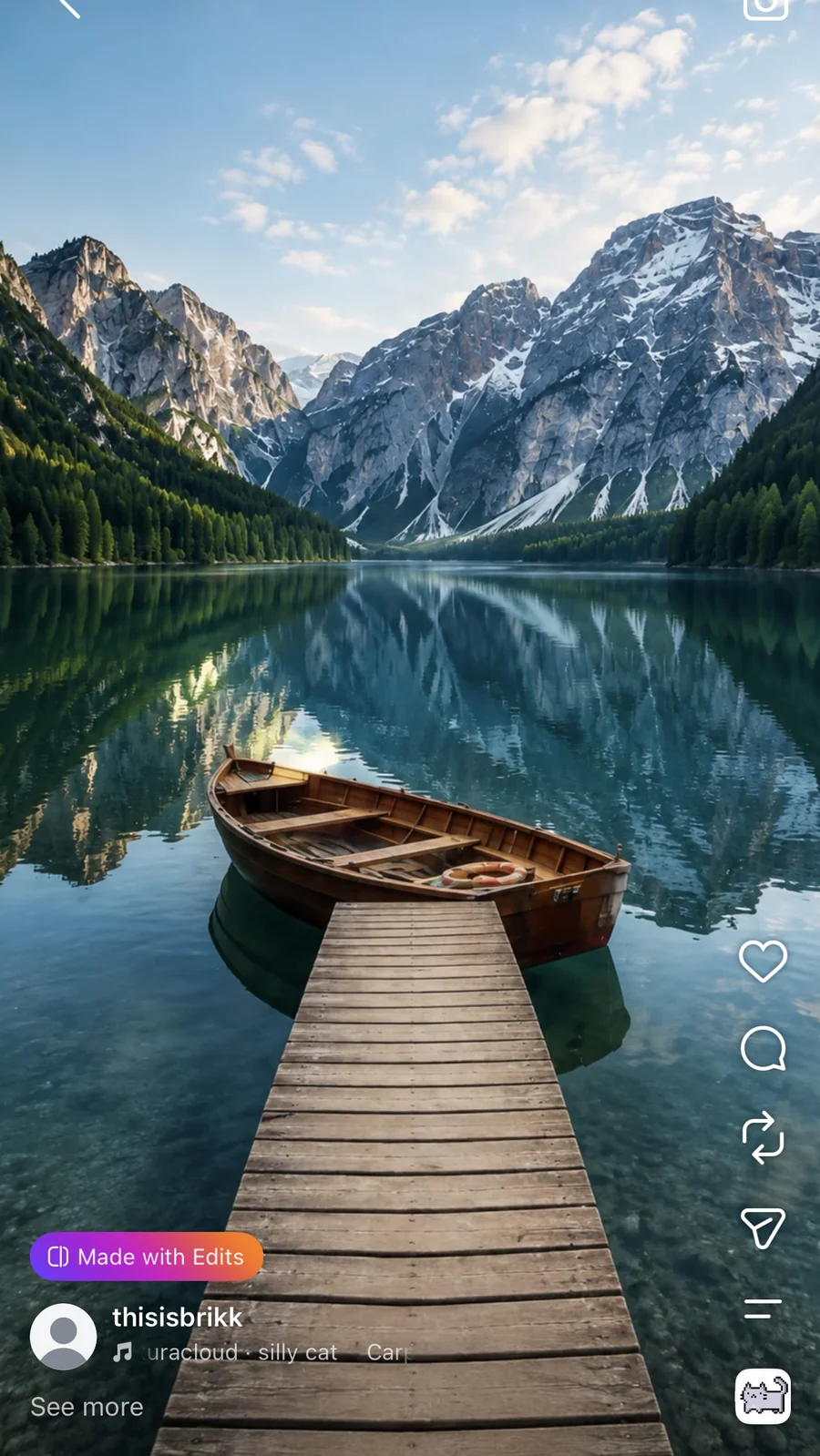 The same clip live inside Instagram, where the top and bottom get covered by Instagram's own interface